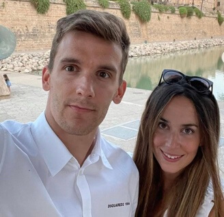 Diego Llorente with his wife, Ana Lopez.